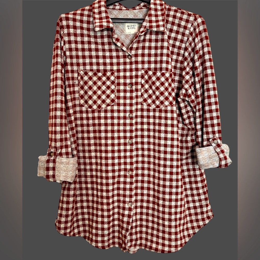 Classic Red & White Plaid Shirt